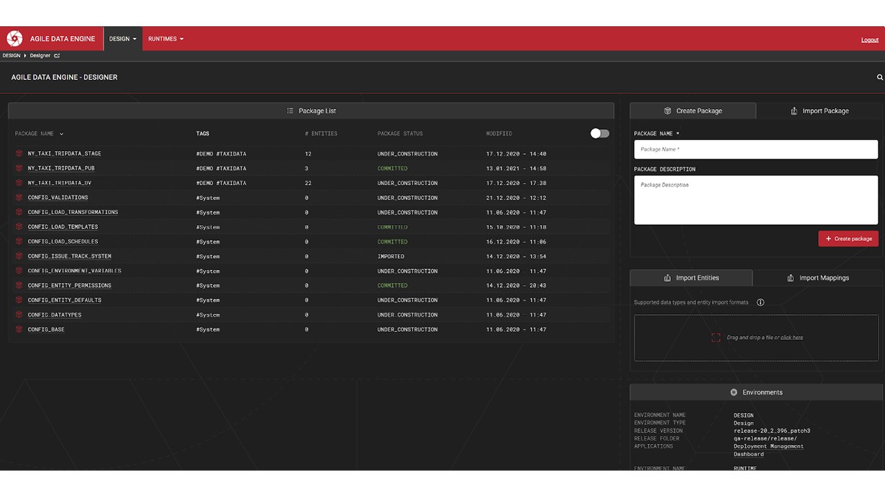 screenshot of Agile Data Engine